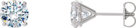 14K Gold Lab-Grown Diamond Round 4-Prong Cocktail-Style Stud Earrings – 2.5-6.3mm Stones - White Gold