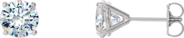 14K Gold Lab-Grown Diamond Round 4-Prong Cocktail-Style Stud Earrings – 2.5-6.3mm Stones - White Gold