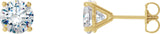 14K Gold Natural Diamond Round 4-Prong Cocktail-Style Stud Earrings - Yellow Gold