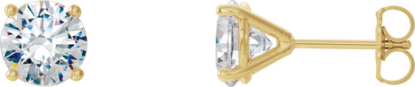 14K Gold Lab-Grown Diamond Round 4-Prong Cocktail-Style Stud Earrings – 2.5-6.3mm Stones - Yellow Gold