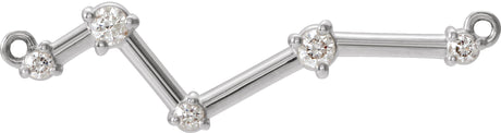 14K Gold Constellation Bar Necklace - White Gold