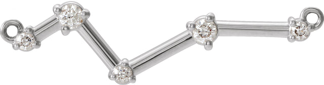 14K Gold Constellation Bar Necklace - White Gold