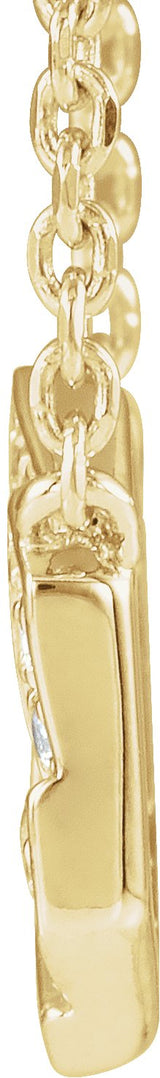 14K Gold Round Natural Diamond Accented Geometric Necklace - Yellow Gold - view 2