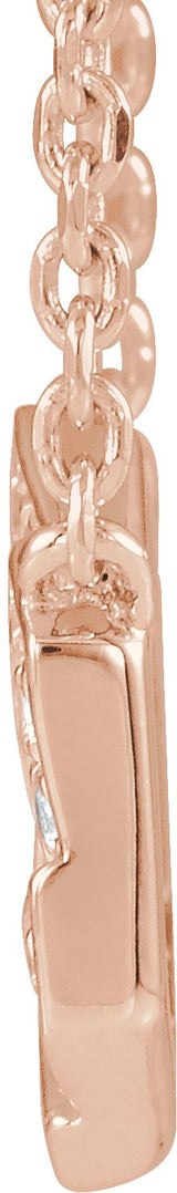 14K Gold Round Natural Diamond Accented Geometric Necklace - Rose Gold - view 2