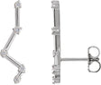 Platinum Round Natural Diamond Constellation Ear Climbers