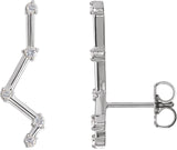 Platinum Round Natural Diamond Constellation Ear Climbers