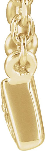 14K Gold Round Natural Diamond Accented Bar Necklace II - Yellow Gold - view 2