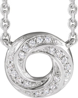 14K Gold Round Natural Diamond Geometric Necklace – 0.06 CTW