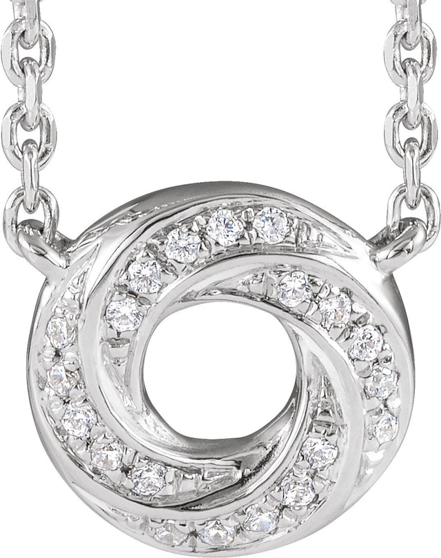 14K Gold Round Natural Diamond Geometric Necklace – 0.06 CTW