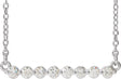 14K Gold Round Natural Diamond Accented Bar Necklace – up to 1/4 CTW - White Gold