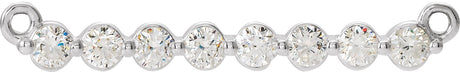 14K Gold Round Lab-Grown Diamond Accented Bar Necklace – up to 1/4 CTW - White Gold