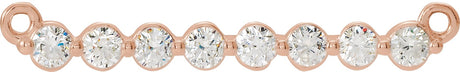 14K Gold Round Natural Diamond Accented Bar Necklace – up to 1/4 CTW - Rose Gold