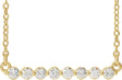 14K Gold Round Lab-Grown Diamond Accented Bar Necklace – up to 1/4 CTW - Yellow Gold