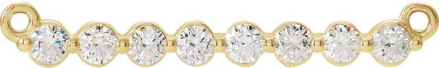 14K Gold Round Lab-Grown Diamond Accented Bar Necklace – up to 1/4 CTW - Yellow Gold