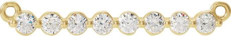 14K Gold Round Natural Diamond Accented Bar Necklace – up to 1/4 CTW - Yellow Gold