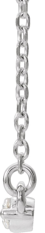 14K Gold Round Natural Diamond Accented Bar Necklace – up to 1/4 CTW - White Gold - view 2