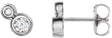 Platinum Round Natural Diamond Accented Bezel-Set Earrings – 3-5mm Stones