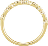 14K Gold Round Natural Diamond Accented Stackable Ring – 1/8 CTW - Yellow Gold - view 2