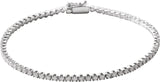 14K Gold Round Natural Diamond Line Bracelet – 1.9-2.9mm Stones - White Gold