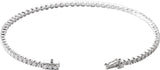 14K Gold Round Natural Diamond Line Bracelet – 1.9-2.9mm Stones - White Gold - view 2