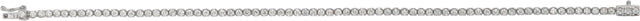 14K Gold Round Natural Diamond Line Bracelet – 1.9-2.9mm Stones - White Gold - view 3