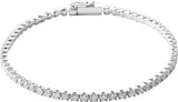 14K Gold Round Natural Diamond Line Bracelet – 1.9-2.9mm Stones - White Gold
