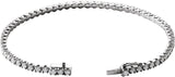 14K Gold Round Natural Diamond Line Bracelet – 1.9-2.9mm Stones - White Gold - view 2