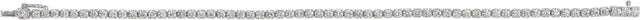 14K Gold Round Natural Diamond Line Bracelet – 1.9-2.9mm Stones - White Gold - view 3