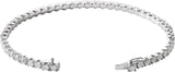 14K Gold Round Natural Diamond Line Bracelet – 1.9-2.9mm Stones - White Gold - view 2