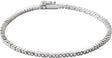 14K Gold Round Natural Diamond Bezel-Set Line Bracelet – 1.35-2.2mm Stones - White Gold