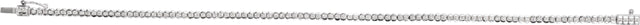 14K Gold Round Natural Diamond Bezel-Set Line Bracelet – 1.35-2.2mm Stones - White Gold - view 3