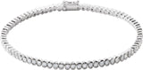 14K Gold Round Natural Diamond Bezel-Set Line Bracelet – 1.35-2.2mm Stones - White Gold