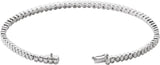 14K Gold Round Natural Diamond Bezel-Set Line Bracelet – 1.35-2.2mm Stones - White Gold - view 2