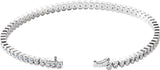 14K Gold Round Natural Diamond Bezel-Set Line Bracelet – 1.35-2.2mm Stones - White Gold - view 2