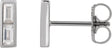 Platinum Straight Baguette Natural Diamond Baguette Bezel-Set Bar Earrings