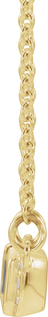 14K Gold Emerald Natural Ruby Accented Bar Necklace - Yellow Gold - view 2
