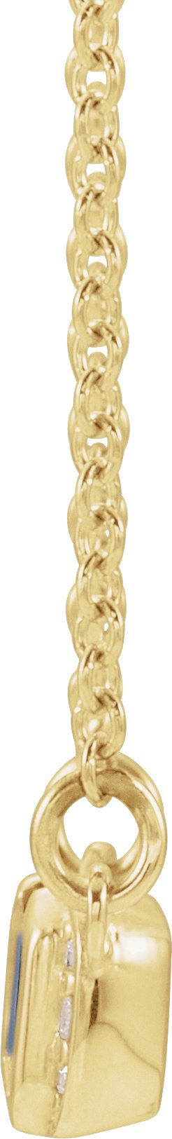 14K Gold Emerald Natural Ruby Accented Bar Necklace - Yellow Gold - view 2