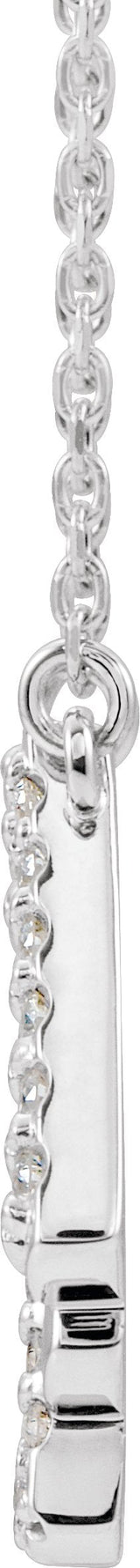 14K Gold Round Natural Diamond Accented Art Deco Necklace - White Gold - view 2
