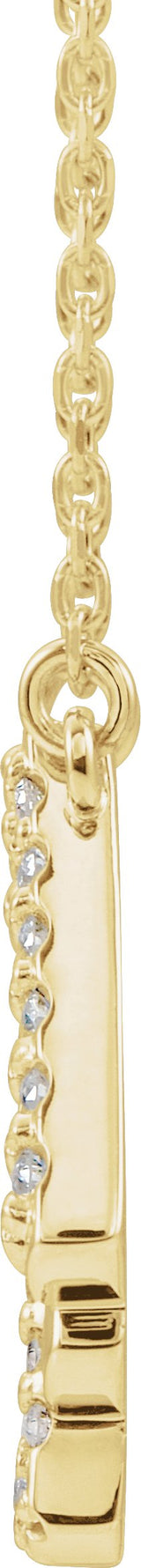 14K Gold Round Natural Diamond Accented Art Deco Necklace - Yellow Gold - view 2