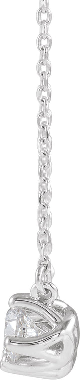 14K Gold Round Natural Diamond Three-Stone Curved Bar Necklace - White Gold - view 2
