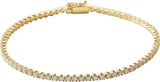 14K Gold Round Natural Diamond Line Bracelet – 1.9-2.9mm Stones - Yellow Gold