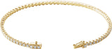 14K Gold Round Natural Diamond Line Bracelet – 1.9-2.9mm Stones - Yellow Gold - view 2