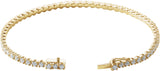 14K Gold Round Natural Diamond Line Bracelet – 1.9-2.9mm Stones - Yellow Gold - view 2