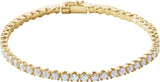 14K Gold Round Natural Diamond Line Bracelet – 1.9-2.9mm Stones - Yellow Gold