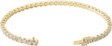 14K Gold Round Natural Diamond Line Bracelet – 1.9-2.9mm Stones - Yellow Gold - view 2