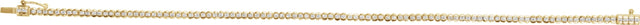 14K Gold Round Natural Diamond Bezel-Set Line Bracelet – 1.35-2.2mm Stones - Yellow Gold - view 3
