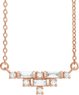 14K Gold Art Deco Necklace - Rose Gold