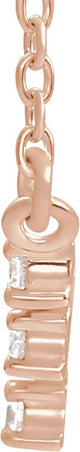 14K Gold Art Deco Necklace - Rose Gold - view 2