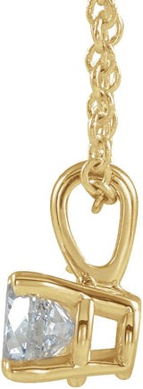 14K Gold Round Natural Diamond Birthstone Necklace or Pendant - Yellow Gold - view 2