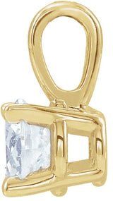 14K Gold Round Natural Diamond Birthstone Necklace or Pendant - Yellow Gold - view 2